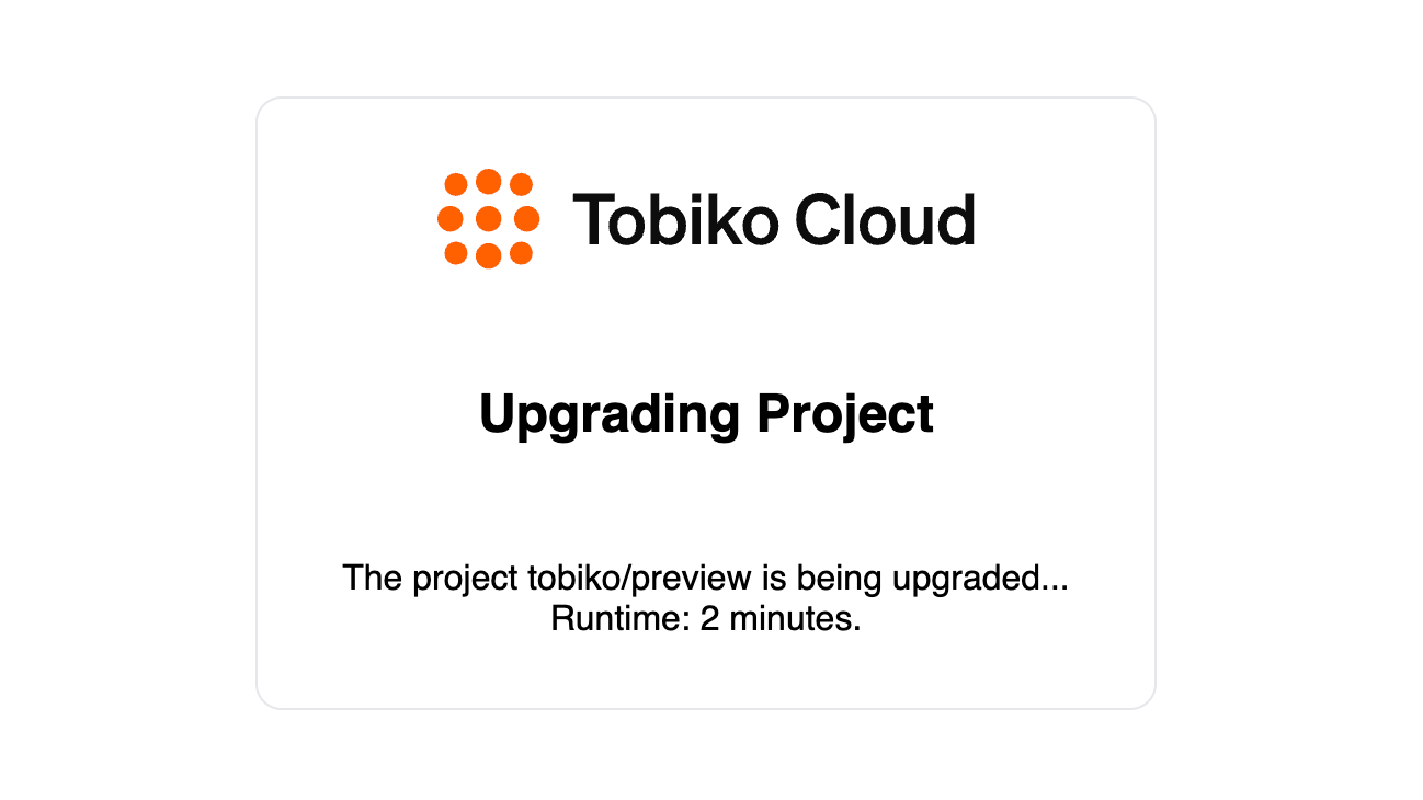 Tobiko Cloud Upgrade Progress